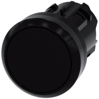 Pushbutton, 22 mm, round, plastic, black, button