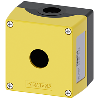 Enclosure for command devices, 22 mm, round, plastic, yellow, 1 command point