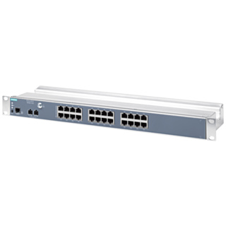 SCALANCE XR324 WG, managed Layer 2 rack switch workgroup, 24 V DC, 24x RJ45