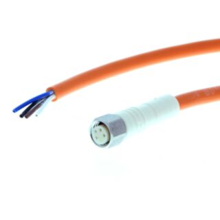 224787-Sensor cable, M8 straight socket (female), 4-poles, PVC washdow