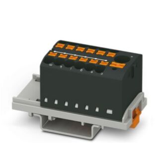 PTFIX 6/12X2,5-NS35 BK - Distribution block