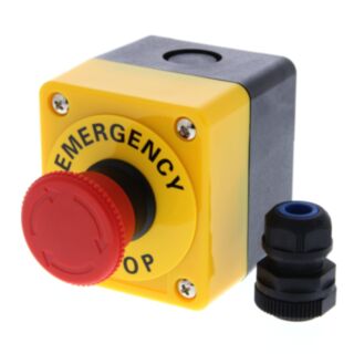 Noodstopschakelaar, 24 VAC/DC , 40 mm dia., drukken-vergrendelen/draaien-resetten, SPST-NO + SPST-NC, binnen een regelkast