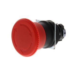 Emergency stop switch, non-illuminated, 40mm dia, push-lock/turn-reset, IP65