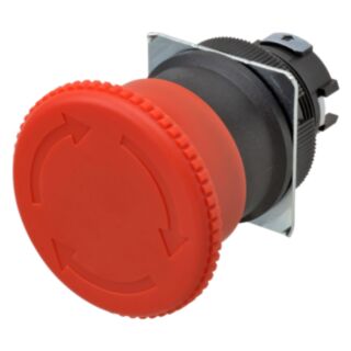 Interrupteur d'arrêt d'urgence, non lumineux, 40 mm de diamètre, verrou poussoir/réarmement rotatif, ip65