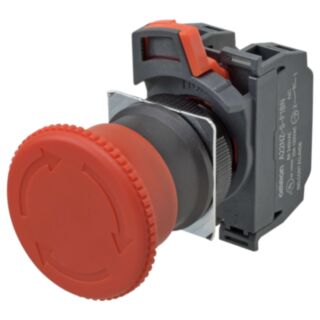 Interruptor de paragem de emergência, Push-In, não iluminado, 40 mm de diâmetro, push-lock / turn-reset, 3NC