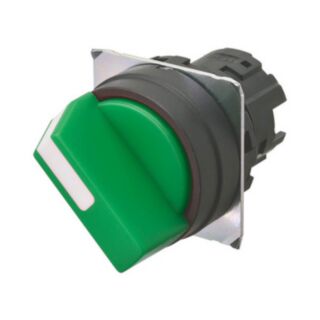 Operatore non luminoso, 2 posizioni mantenute, verde, ghiera plastica