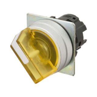 Operatore luminoso, 2 posizioni mantenute, giallo, ghiera metallo satinata