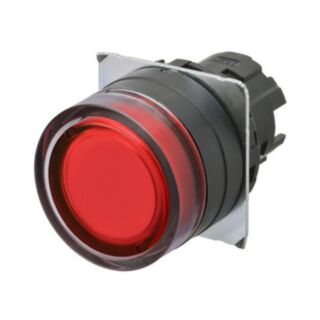Protetto, luminoso, momentaneo, rosso trasparente, ghiera plastica