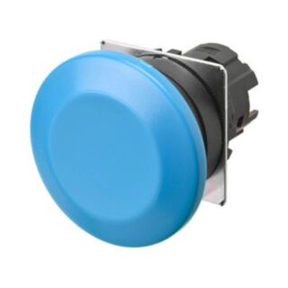Bouton poussoir A22NZ Ø22, lentille plastique, Champignon, Momentané, Couleur bouton Opaque Bleu,