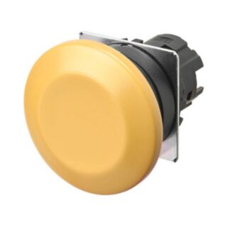 Bouton poussoir A22NZ Ø22, lentille plastique, Champignon, Momentané, Couleur bouton Opaque Jaune,