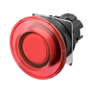 Pushbutton A22NZ Ø22, bezel plastic, MUSHROOM, MOMENTARY, CAP COLOR Transparent RED, LIGHTED