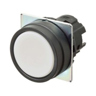 Bouton poussoir A22NZ Ø22, lentille plastique, Plat, Momentané, Couleur bouton Opaque Blanc,