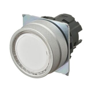 665234-Pushbutton A22NZ 22 dia., bezel brushed metal, flat, momentary,