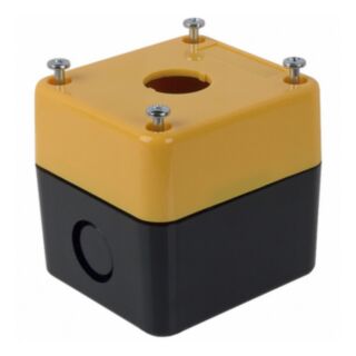 160843-Control box enclosure, one hole, yellow, for emergency stop