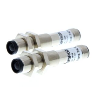 323675-Photoelectric sensor M12 brass housing, through-beam, 4m adjust