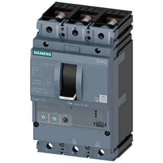 circuit breaker 3VA2 IEC frame 100 breaking capacity class M Icu=55kA @ 415V 3-pole, line protection ETU320, LI, In=40A overload protection Ir=16A....