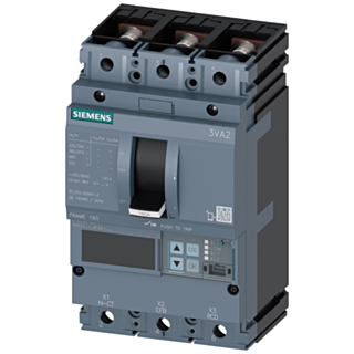 circuit breaker 3VA2 IEC frame 160 breaking capacity class C Icu=110kA @ 415V 3-pole, line protection ETU550, LSI, In=40A overload protection Ir=16...