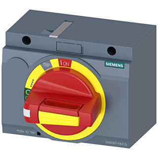 Front mounted rotary operator EMERGENCY OFF, IEC IP30/40, accessory for: 3VA2 100/160/250