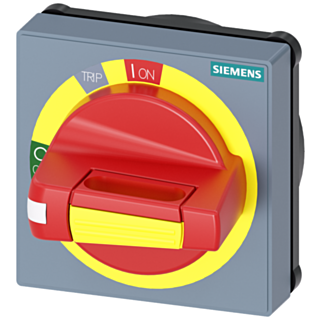 Handle with masking plate EMERGENCY STOP without tolerance compensation, accessory for: 3VA1/2
