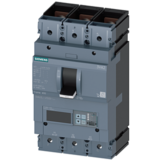 circuit breaker 3VA2 IEC frame 400 breaking capacity class M Icu=55kA @ 415V 3-pole, line protection ETU860, LSIG, In=400A overload protection Ir=1...