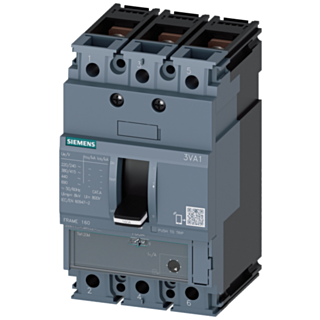 circuit breaker 3VA1 IEC frame 160 breaking capacity class M Icu=55kA @ 415V 3-pole, starter protection TM120M, AM, In=100A without overload protec...