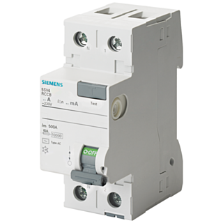 RCCB, 2-pole, type AC, In: 25 A, 30 mA, Un AC: 230 V, N left