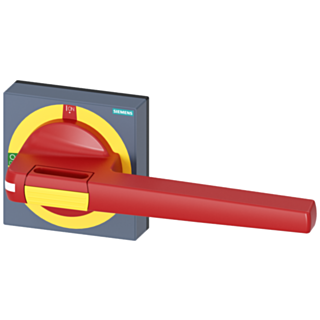 Handle with masking plate EMERGENCY OFF, size 100x 100, for shaft 12x 12, Test-0-I
