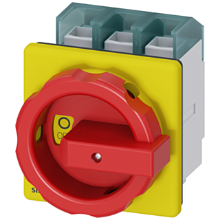 SENTRON, Switch disconnector 3LD, emergency switching-off switch, 3- pole, Iu: 100 A, operating power / at AC-23 A 400 V: 37 kW, front-mounted, rot...