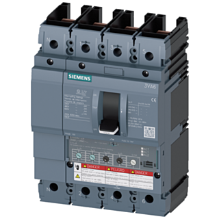 circuit breaker 3VA6 UL frame 150 breaking capacity class H 65kA @ 480V 4-pole, line protection ETU350, LSI, In=150A overload protection Ir=60A...1...