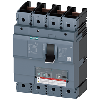 circuit breaker 3VA6 UL frame 400 breaking capacity class H 65kA @ 480V 4-pole, line protection ETU320, LI, In=400A overload protection Ir=160A...4...