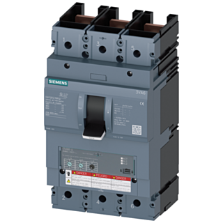 circuit breaker 3VA6 UL frame 600 breaking capacity class M 35kA @ 480V 3-pole, line protection ETU320, LI, In=400A overload protection Ir=160A...4...