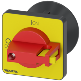 selector switch, red / yellow 48x48 mm Front plate mounting Central hole mounting 22.5mm with coupling part for shaft 6x6 mm, accessory for Load di...