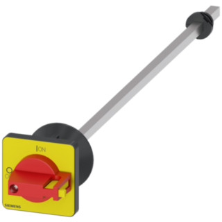 Door-coupling rotary operating mechanism red / yellow 48x48 mm, Front plate mounting Central hole mounting 22.5mm with coupling part with shaft 300...