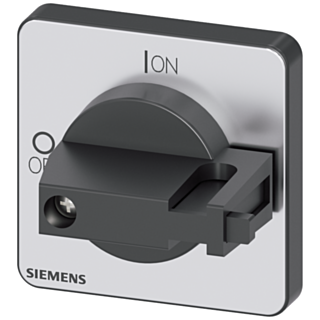 selector switch, black 48x48 mm Front plate mounting Central hole mounting 22.5mm for shaft 6x6 mm, accessory for Load disconnector 3LD3