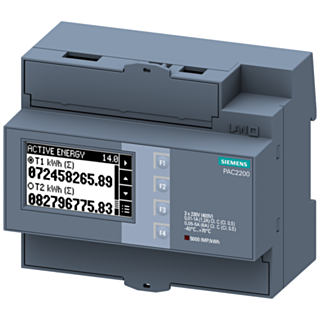 SENTRON 7KM PAC2200 power monitoring device, 3-phase, 5 A, DIN rail, Modbus RTU