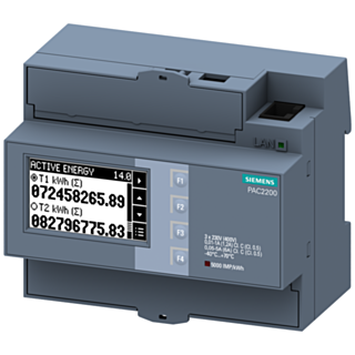 SENTRON 7KM PAC2200 power monitoring device, 3-phase, 5 A, DIN rail, Modbus TCP
