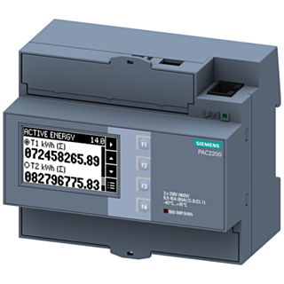 SENTRON 7KM PAC2200 power monitoring device, 3-phase, 65 A, DIN rail, Modbus TCP