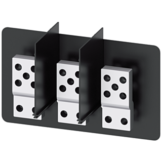 Front, broadened main terminal pieces for mounting on front terminal