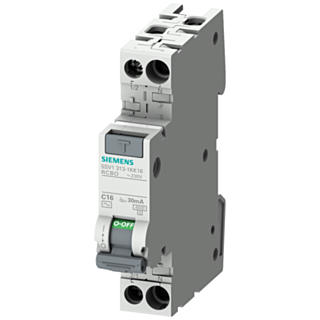 RCBO compact 1-pole+N 4.5 kA type AC 30 mA C10