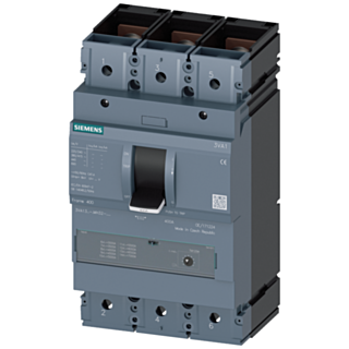 circuit breaker 3VA1 IEC frame 400 breaking capacity class C Icu=110kA @ 415 V 3-pole, starter protection TM120M,  AM, In=250A without overload pro...