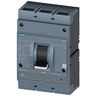 circuit breaker 3VA1 IEC frame 1000 breaking capacity class M Icu=55kA @ 415V 3-pole, line protection TM240, ATAM, In=1000A overload protection Ir=...