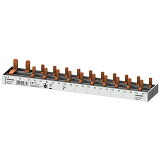 Compact pin busbar, 10 mm2, connection: 1P/N (RCCB N right) 1x RCCB, 2-pole