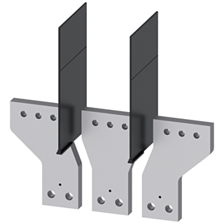 Front bus connectors broadened, 3 units, accessory for: 3VA15/25 1000