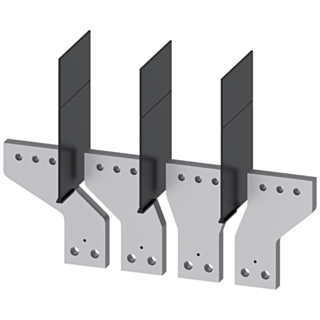 Front bus connectors broadened, 4 units, accessory for: 3VA15/25 1000