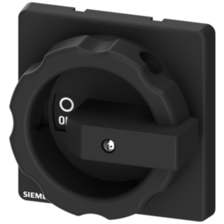 Rotary operating mechanism, actuating lever black, for encapsulated switches, for 16-32A, accessory for main and emergency off switch 3LD2 in molde...