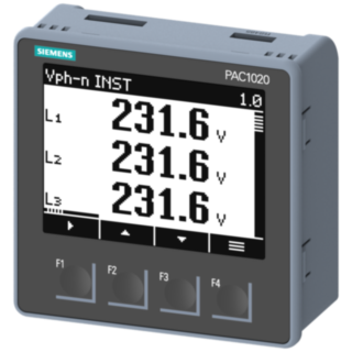 SENTRON PAC1020 power monitoring, front mounting, 400/230 V, 5 A, 85-276 V AC, Modbus RTU