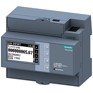 SENTRON 7KM PAC2200 power monitoring device, 3-phase, 65 A, DIN rail, Modbus TCP, MID