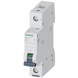 Miniature circuit breaker 230/400 V 10 kA, 1-pole, D, 0.3 A