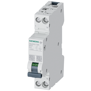Miniature Circuit Breaker Measuring, Communication AC 230V 6kA, 1+N pole, C, 2A Please consider Radio approval! List of countries: see Certificates