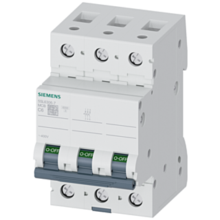 Miniature circuit breaker 400 V 6 kA, 3-pole, C, 6 A